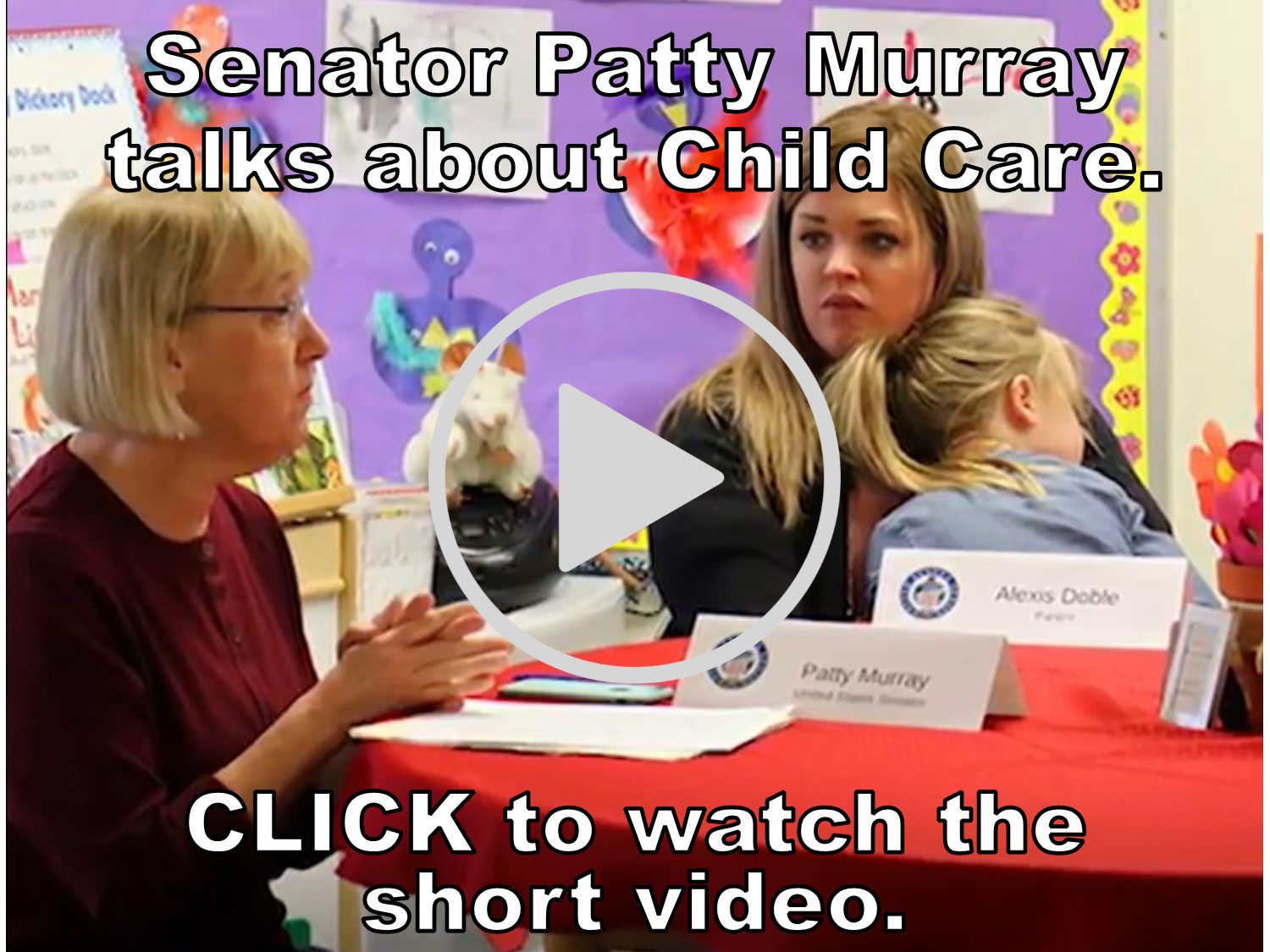 Patty Murray photo for YouTube link with text - Child Care